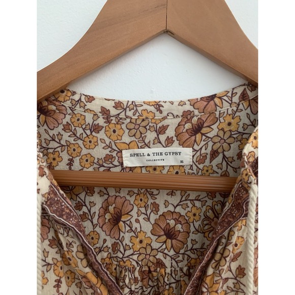 Spell And The Gypsy Collective Dress XS Maxi Sundown Brown Spice Boho Hippie - Picture 2 of 12